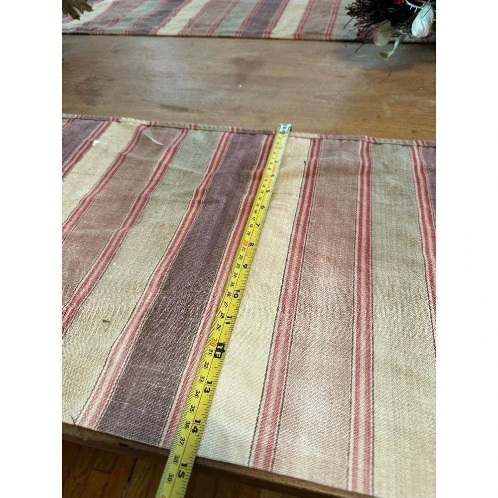 78” Neutral Striped Curtain / Table runners